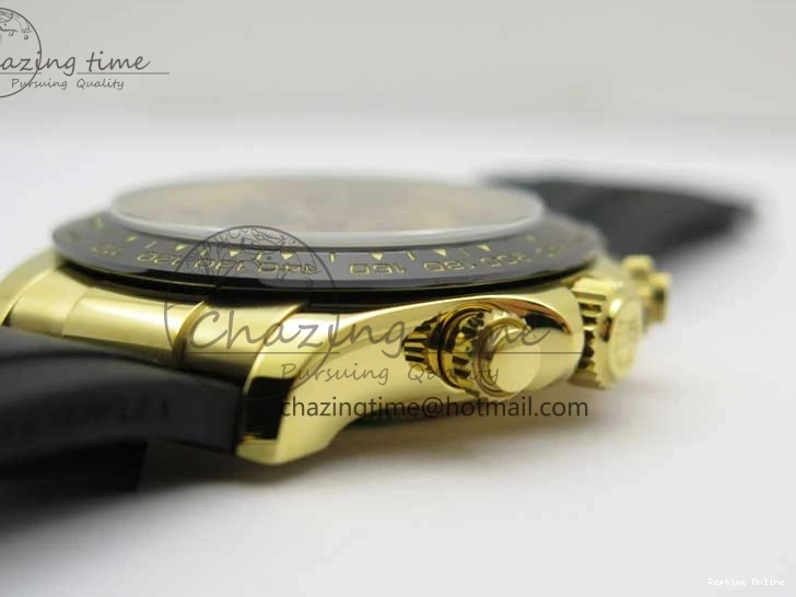 0501 Sporty Daytona 116518 KKF 1:1 Best Edition 904L Steel YG Black Dial on Rubber Strap A 2455